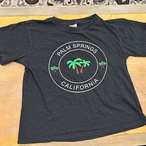 Palm Springs California Graphic Tee Black Size L Tropical Palm Shirt